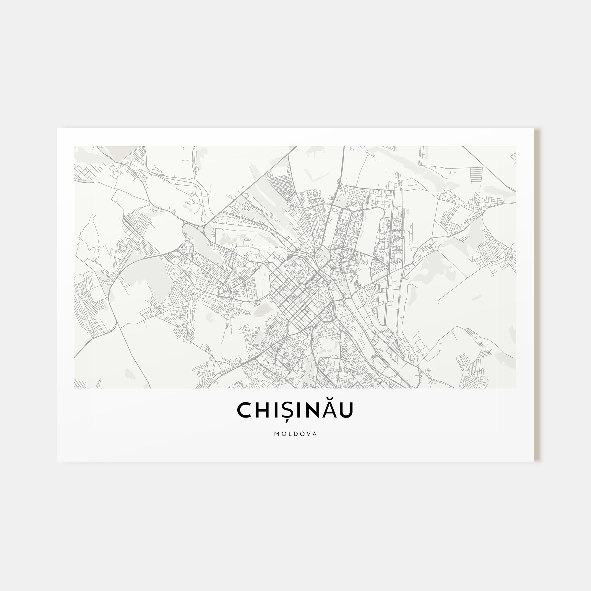 Chișinău Map Landscape Poster