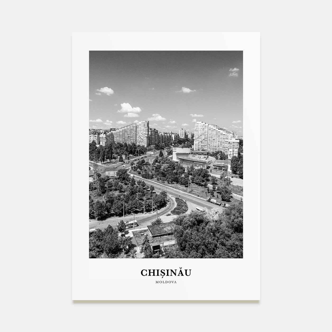 Chișinău Portrait B&W Poster