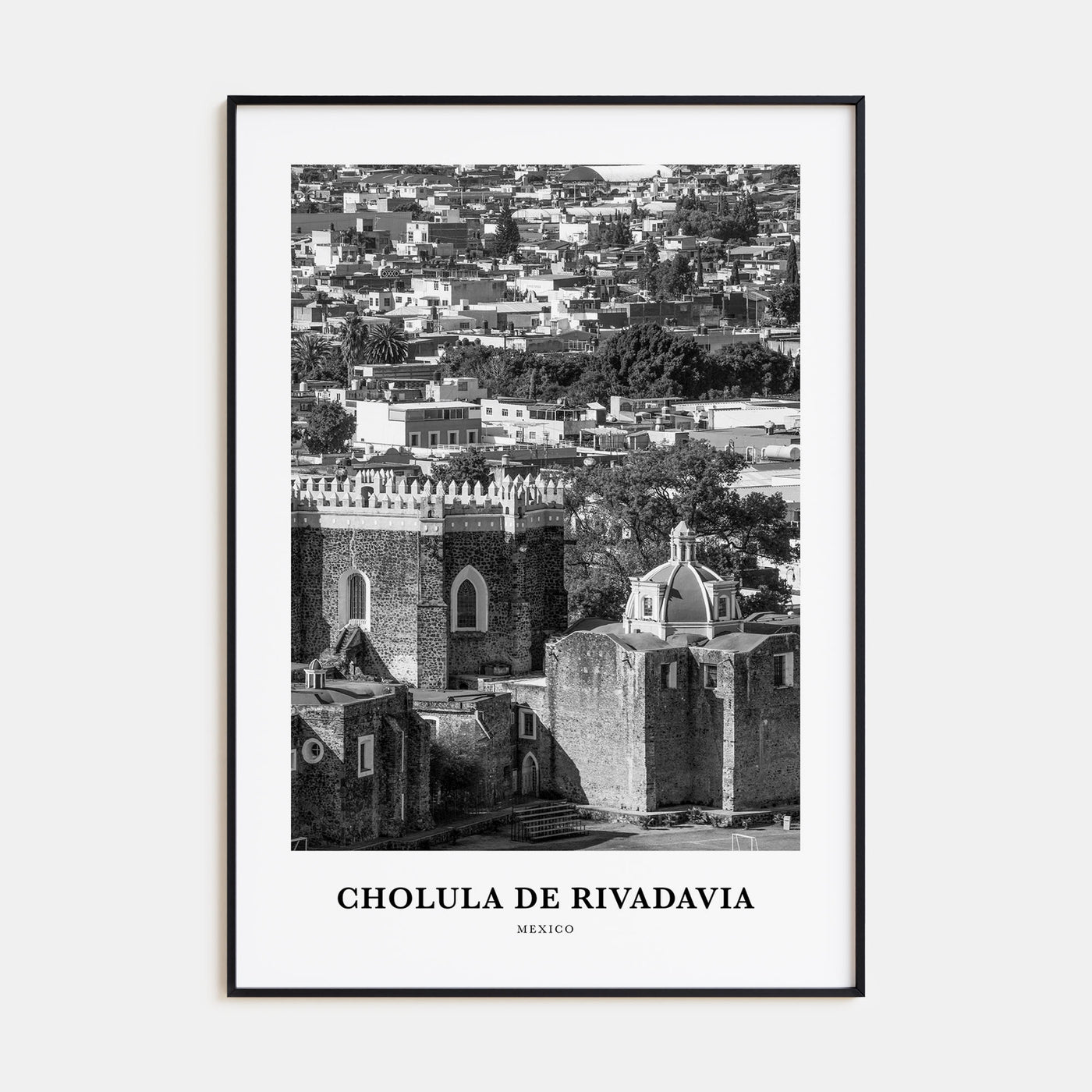 Cholula de Rivadavia Portrait B&W Poster