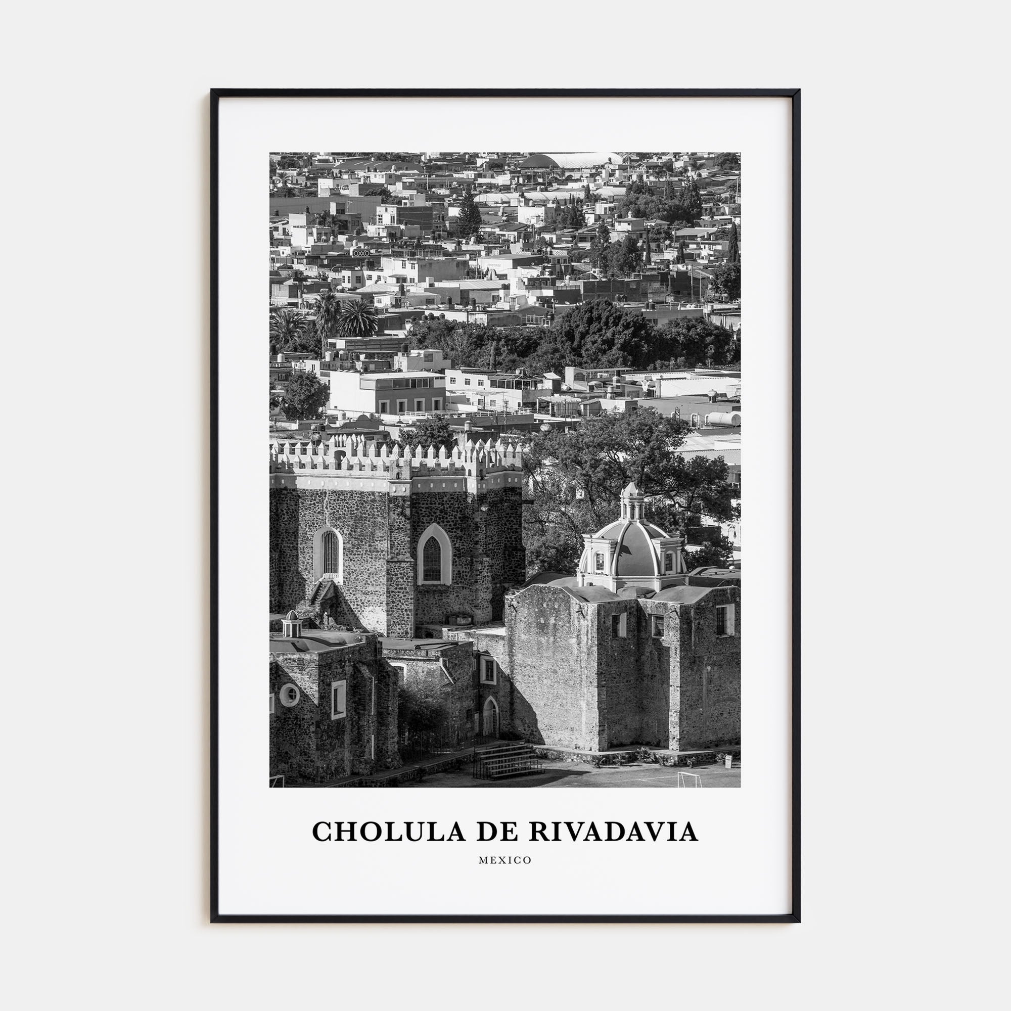Cholula de Rivadavia Portrait B&W Poster