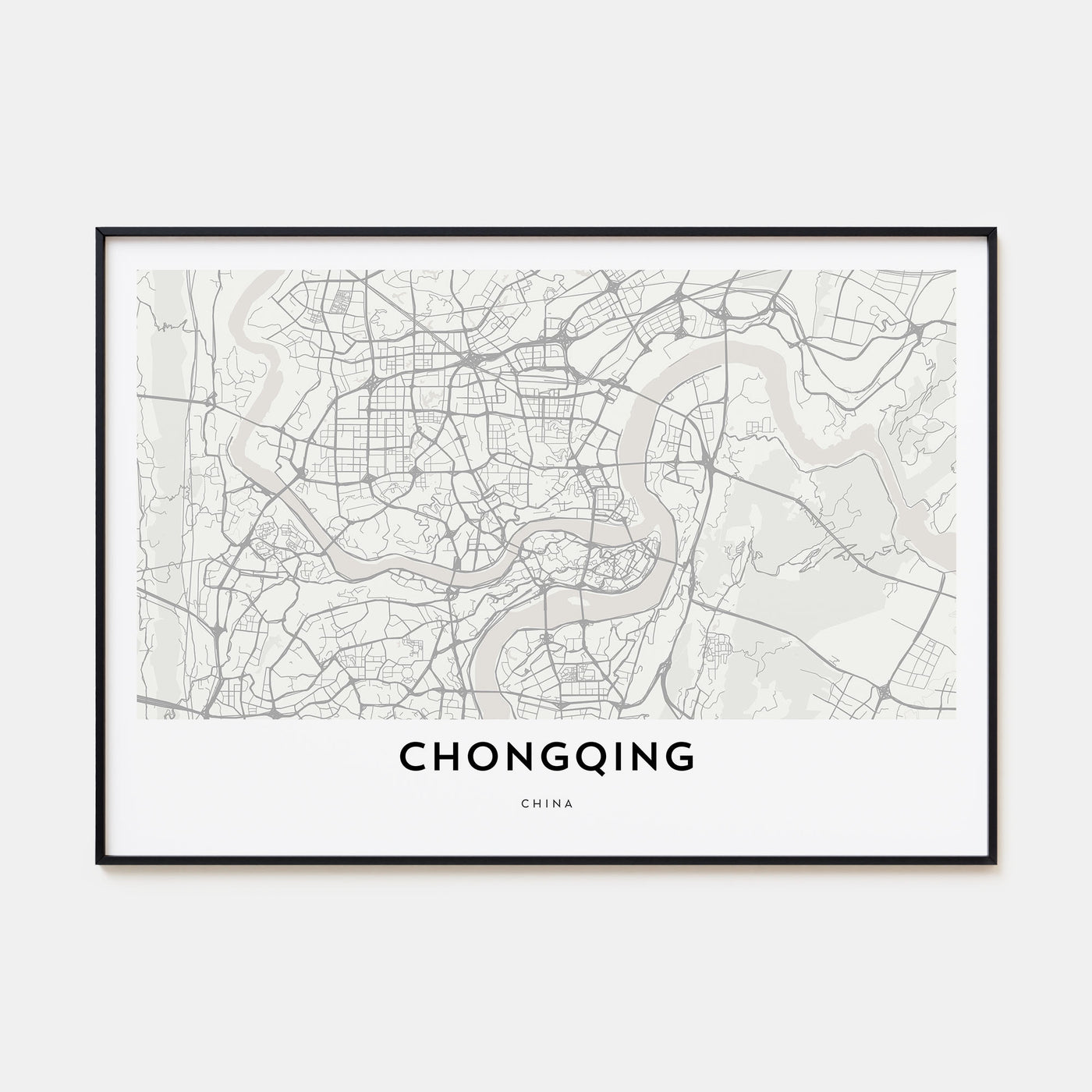 Chongqing Map Landscape Poster