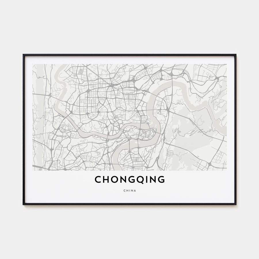 Chongqing Map Landscape Poster
