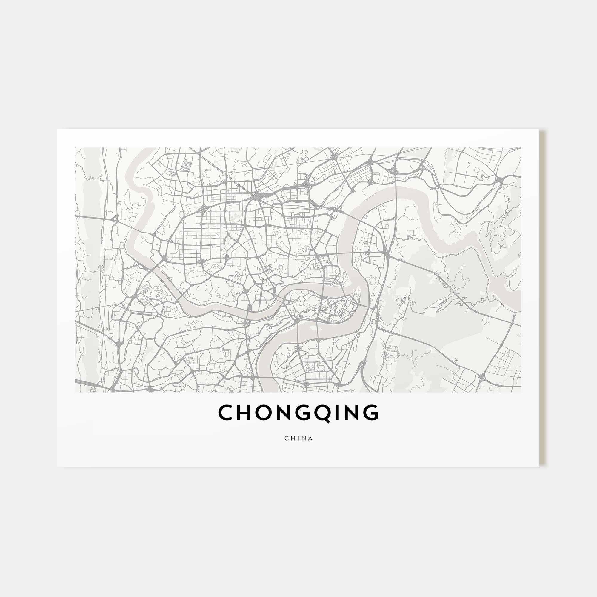 Chongqing Map Landscape Poster