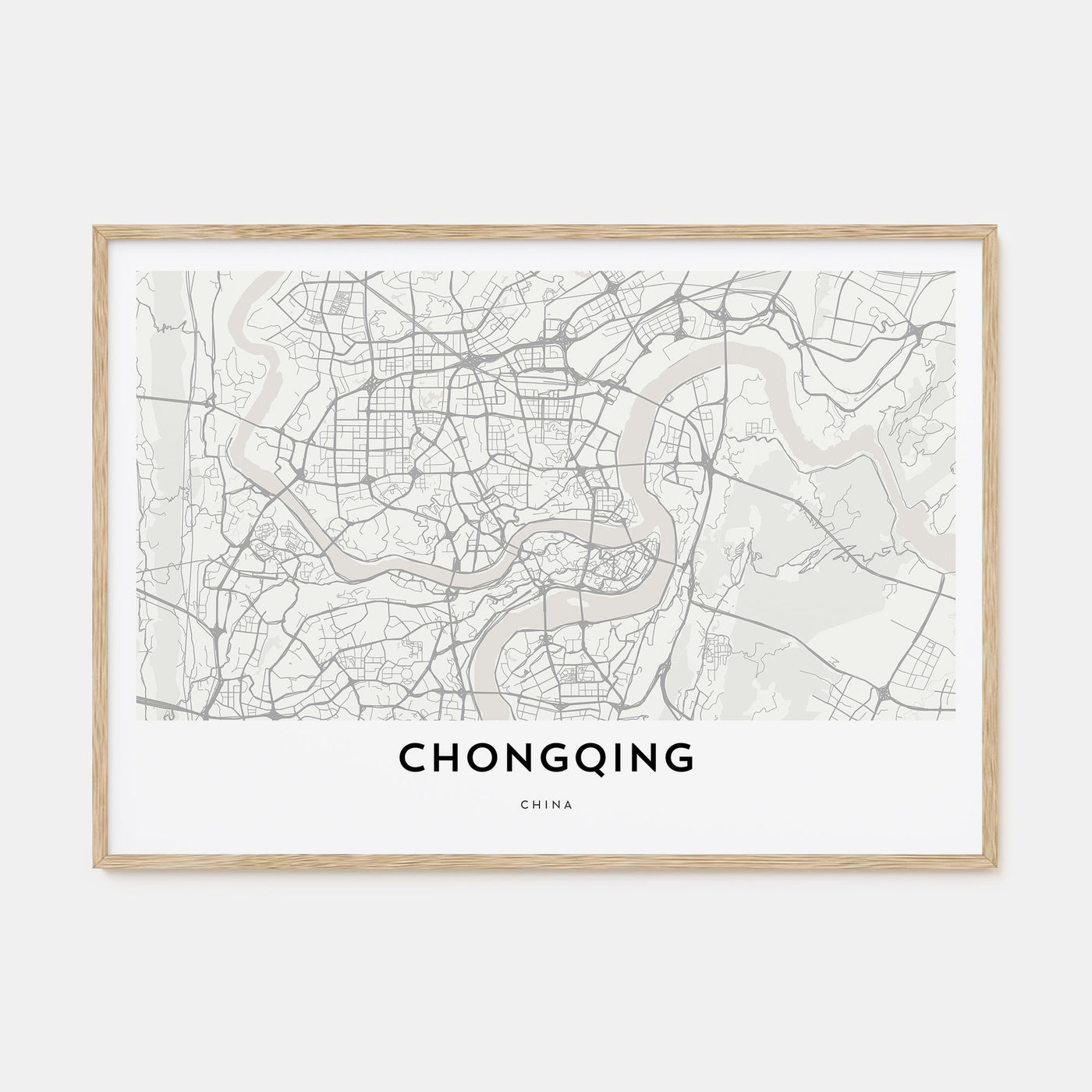 Chongqing Map Landscape Poster