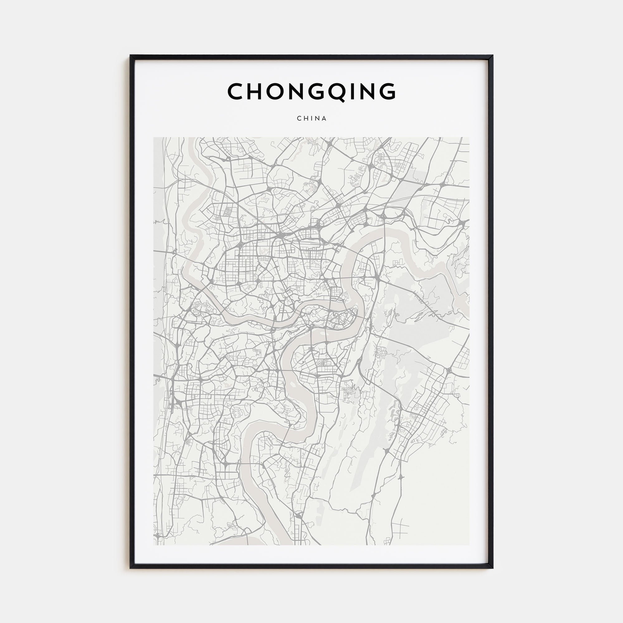 Chongqing Map Portrait Poster