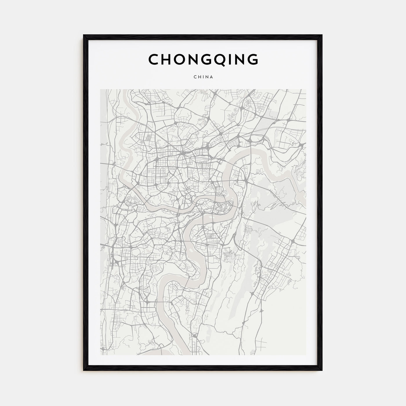 Chongqing Map Portrait Poster