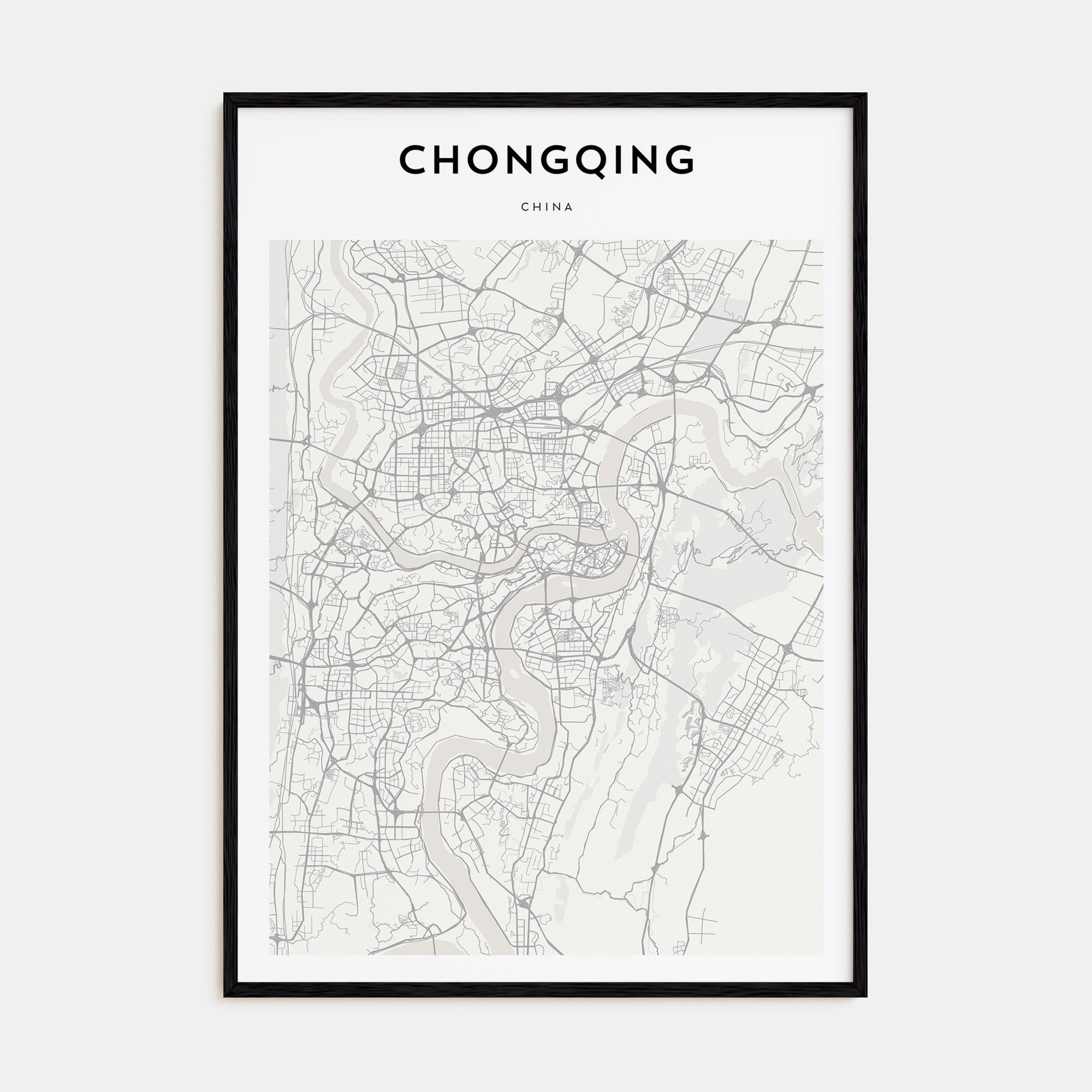 Chongqing Map Portrait Poster