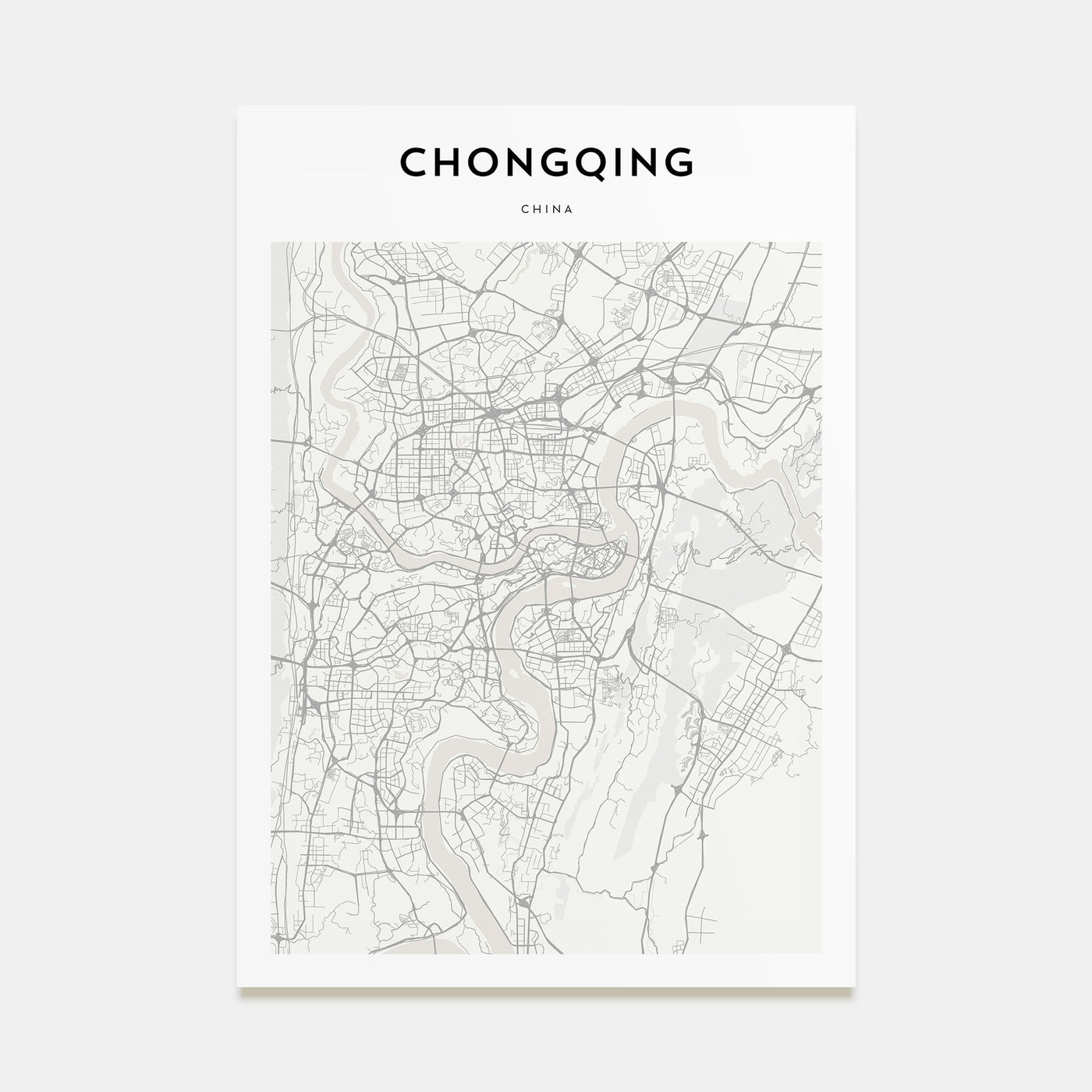 Chongqing Map Portrait Poster
