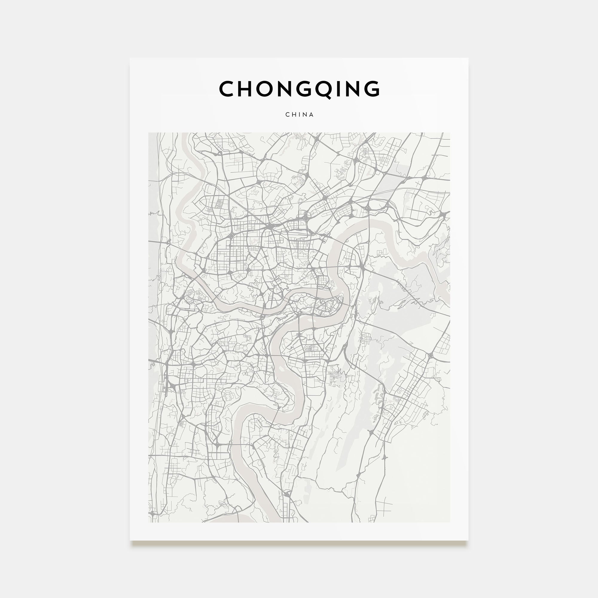 Chongqing Map Portrait Poster