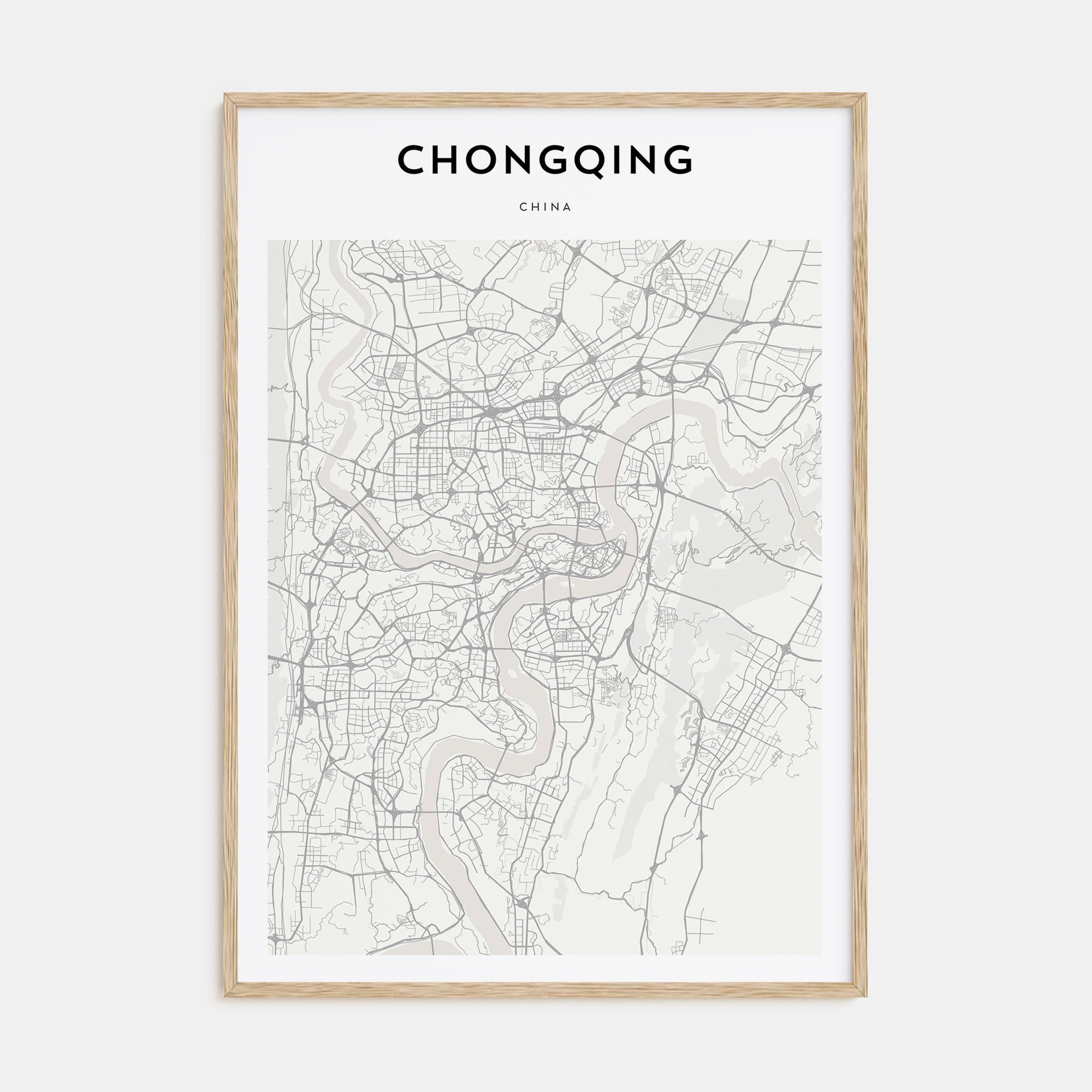 Chongqing Map Portrait Poster