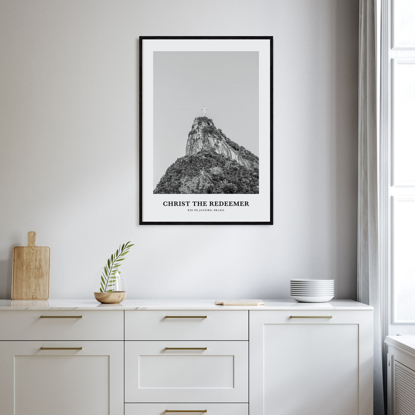 Christ the Redeemer Portrait B&W Poster
