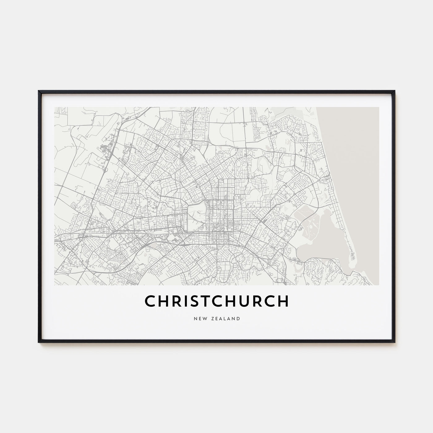 Christchurch Map Landscape Poster
