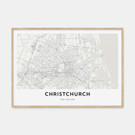 Christchurch Map Landscape Poster
