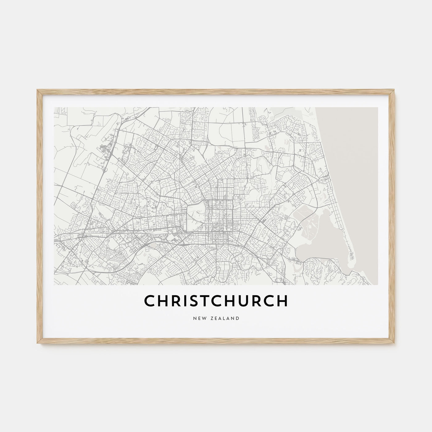 Christchurch Map Landscape Poster