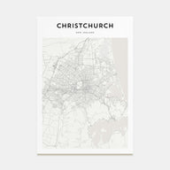 Christchurch Map Portrait Poster