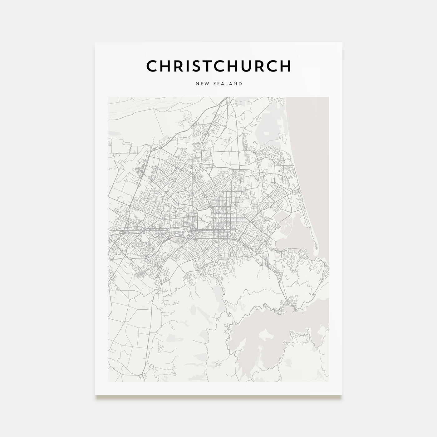 Christchurch Map Portrait Poster