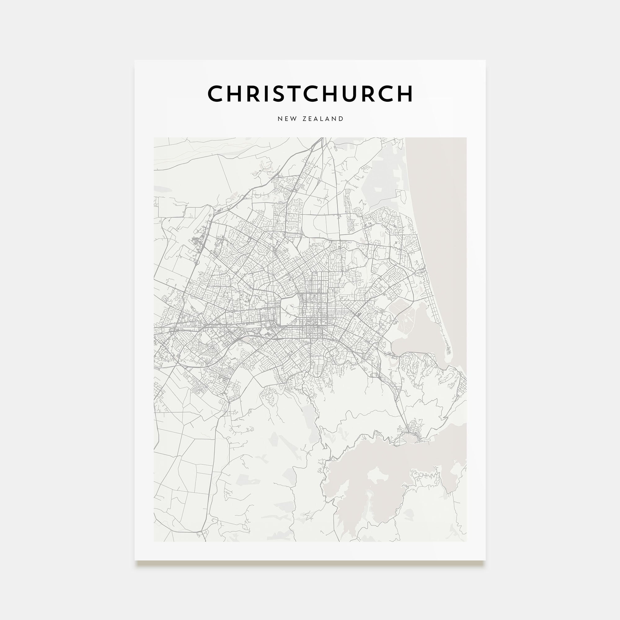 Christchurch Map Portrait Poster