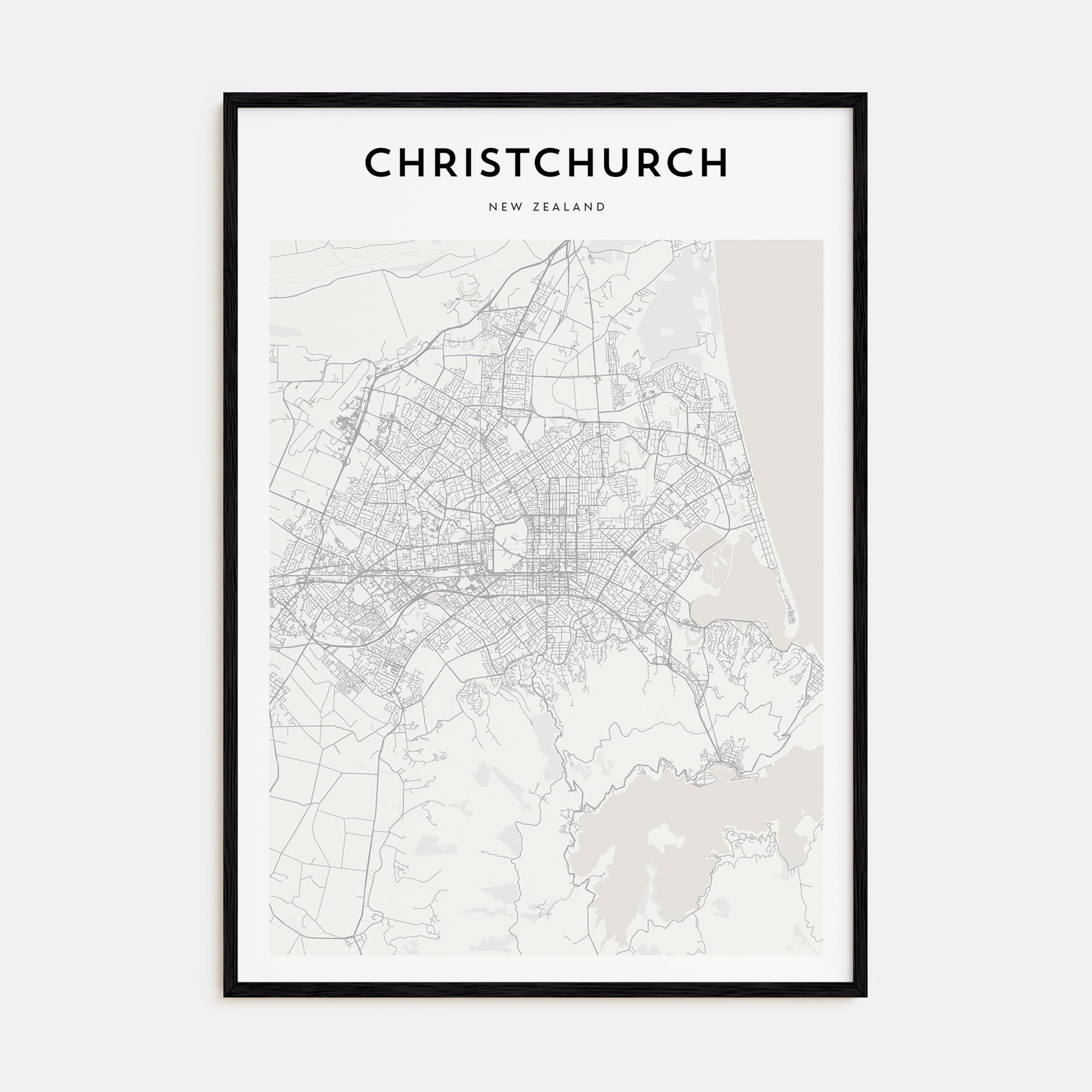 Christchurch Map Portrait Poster