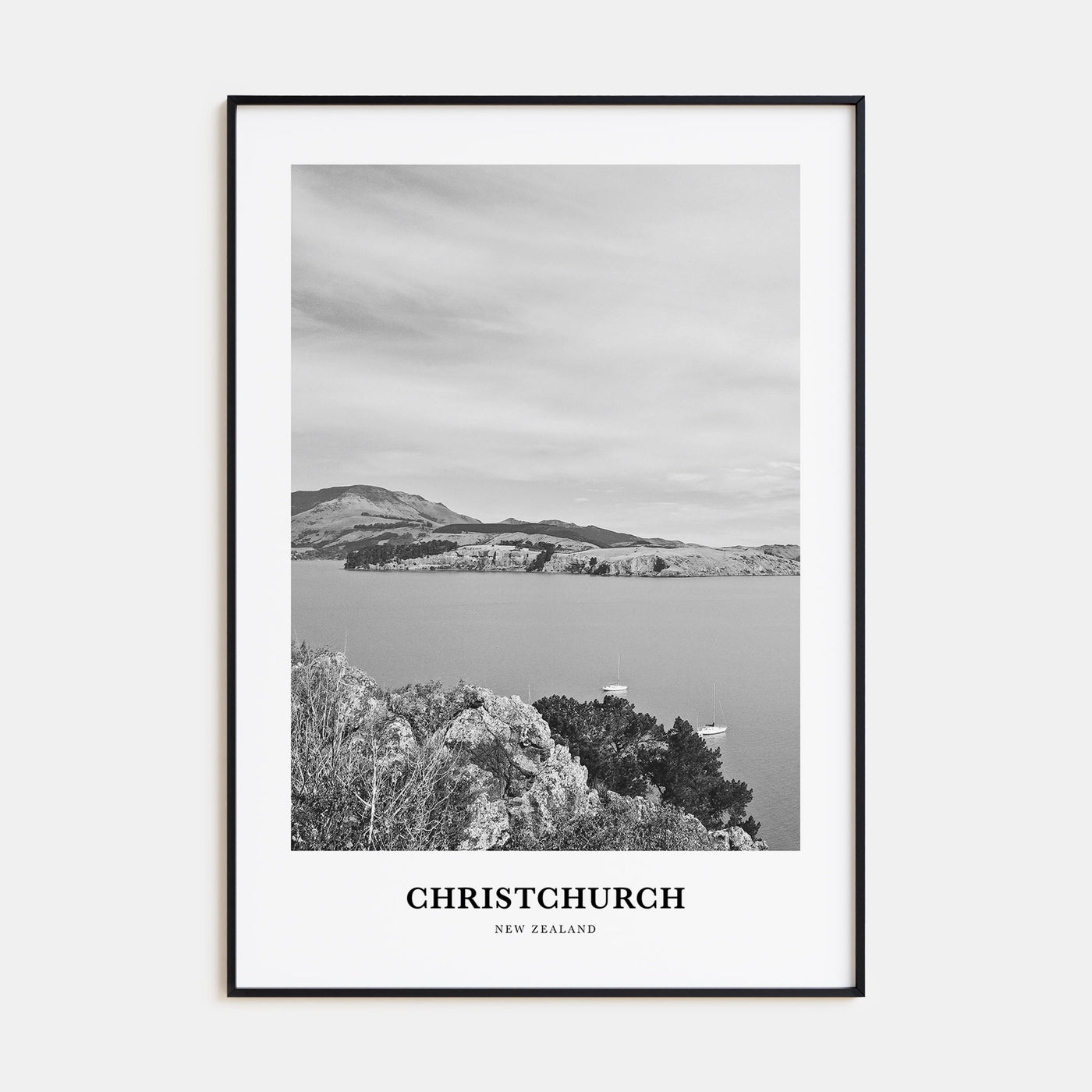 Christchurch Portrait B&W No 1 Poster