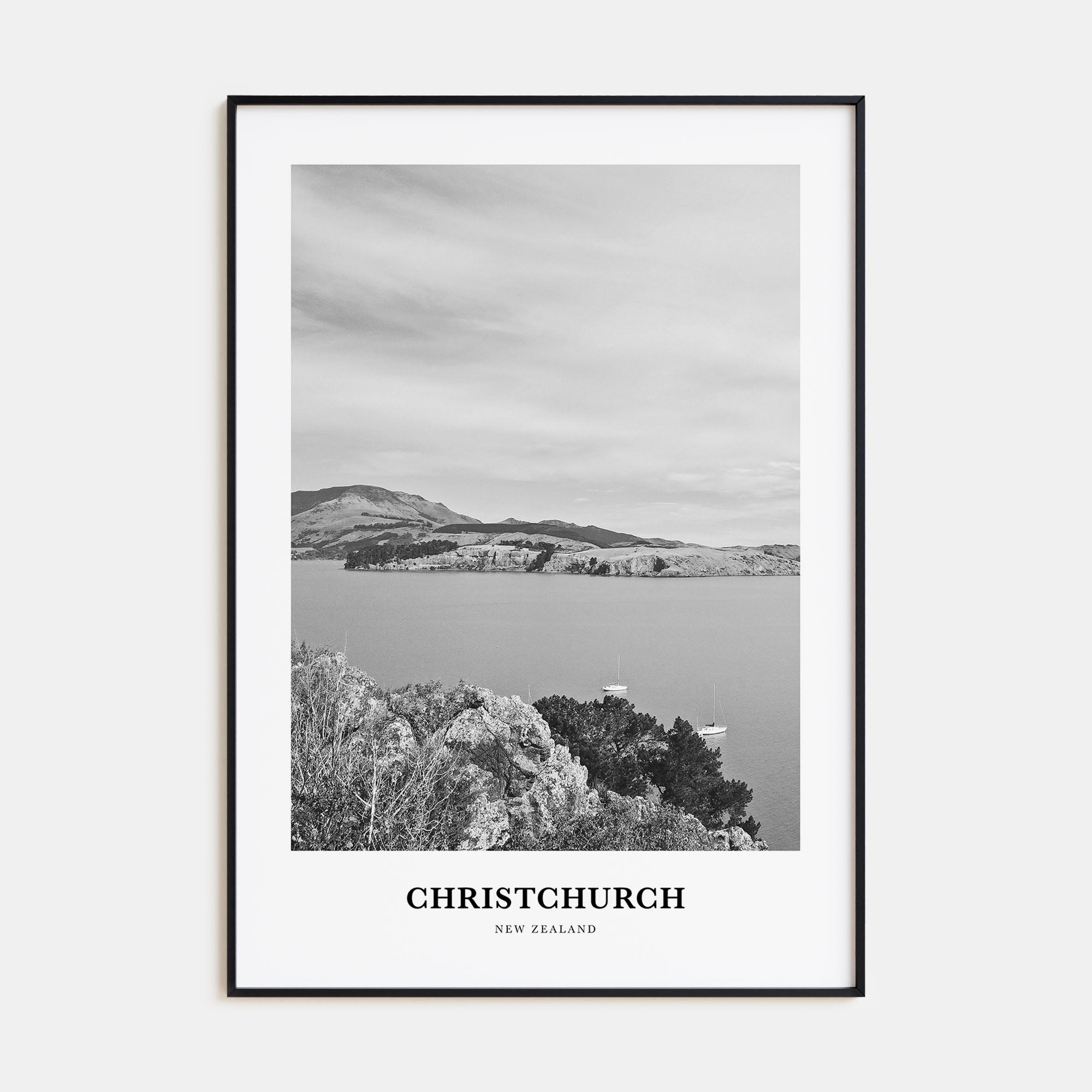 Christchurch Portrait B&W No 1 Poster