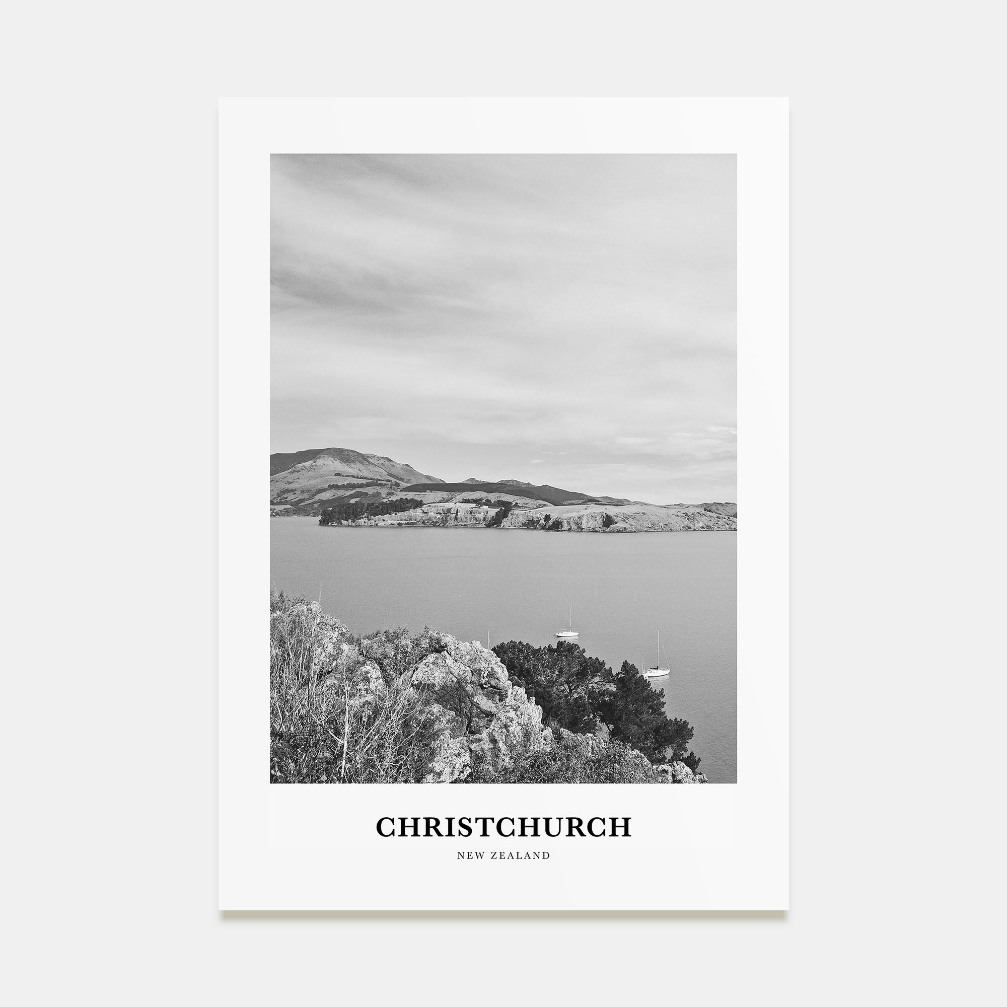 Christchurch Portrait B&W No 1 Poster