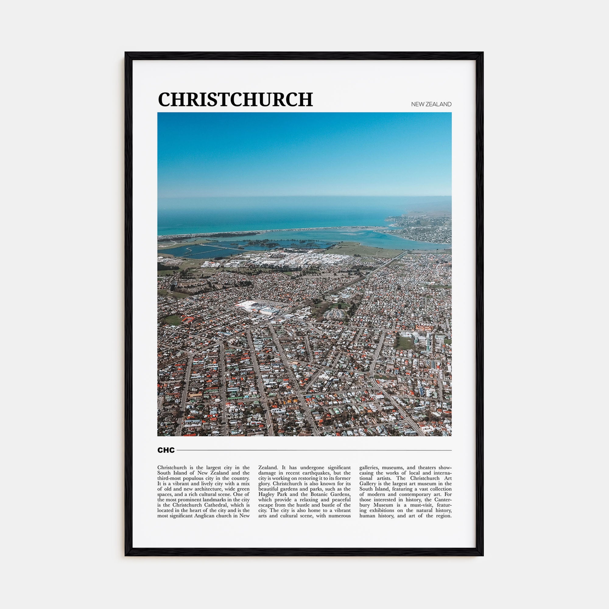 Christchurch Travel Color Poster
