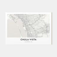Chula Vista Map Landscape Poster