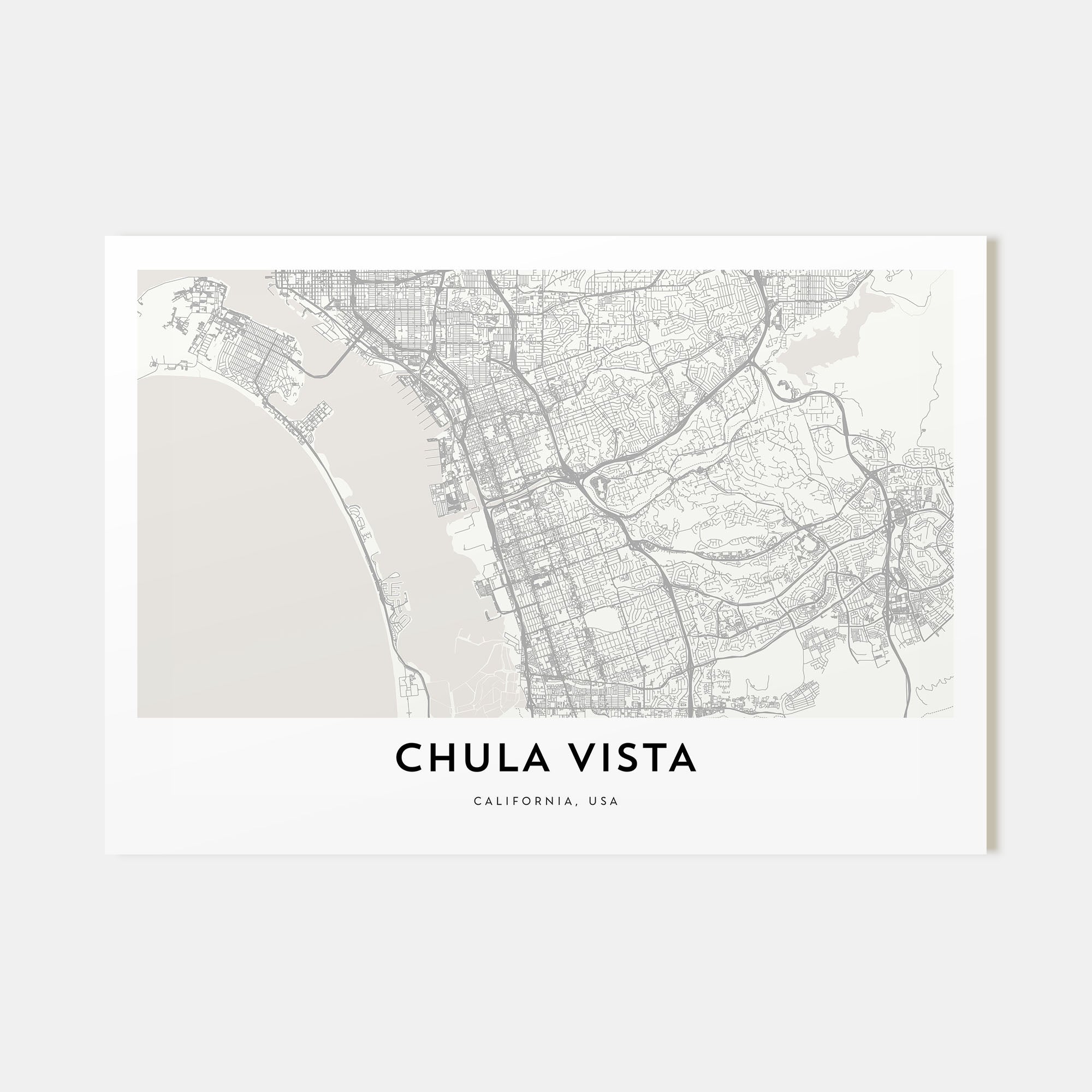 Chula Vista Map Landscape Poster