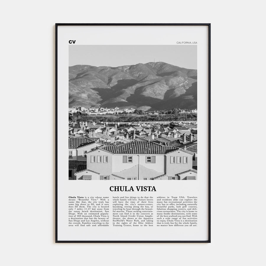 Chula Vista Travel B&W Poster