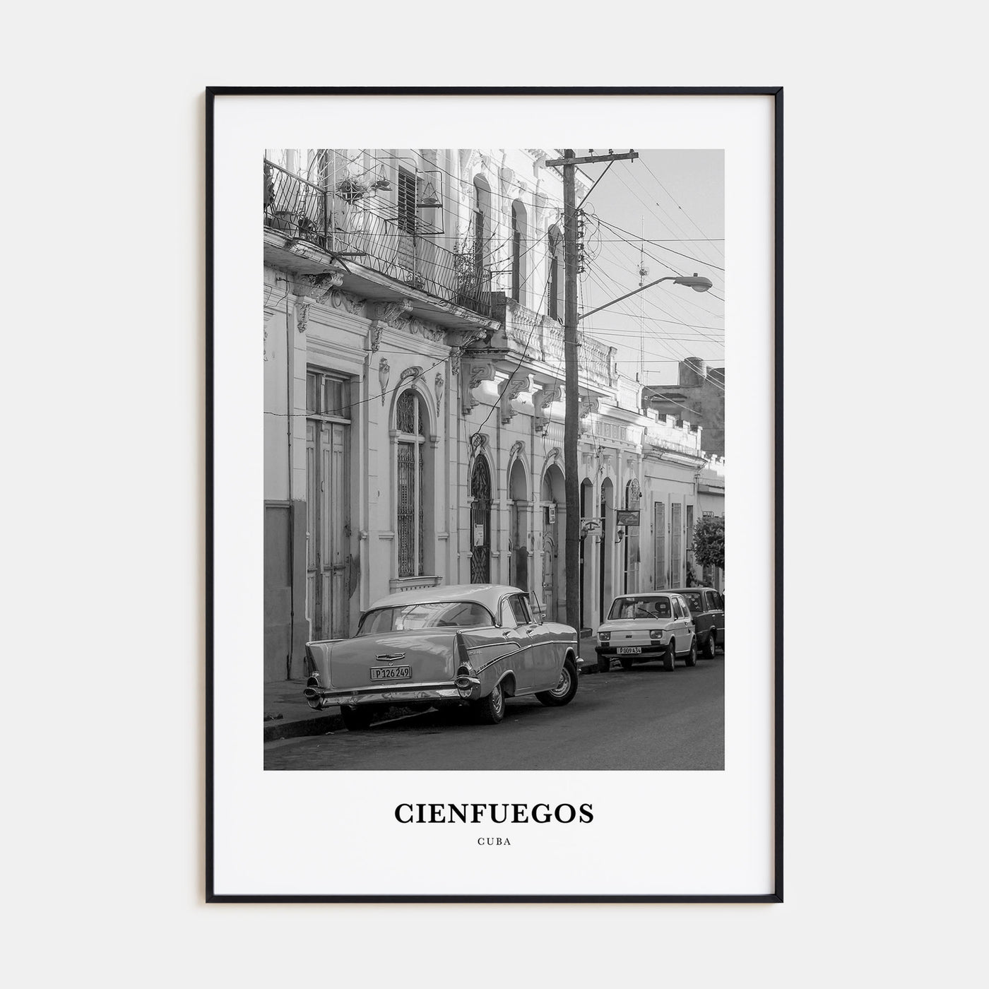 Cienfuegos Portrait B&W Poster