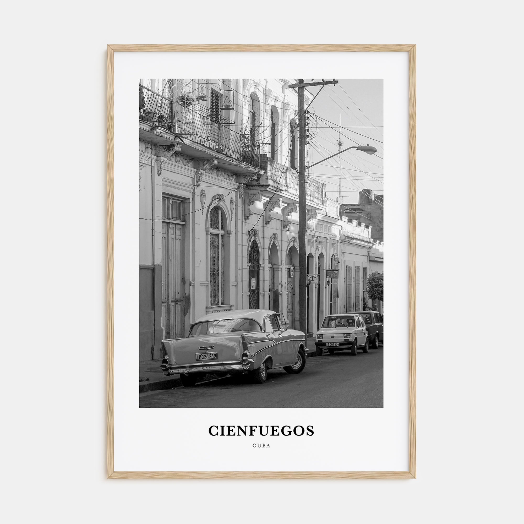 Cienfuegos Portrait B&W Poster