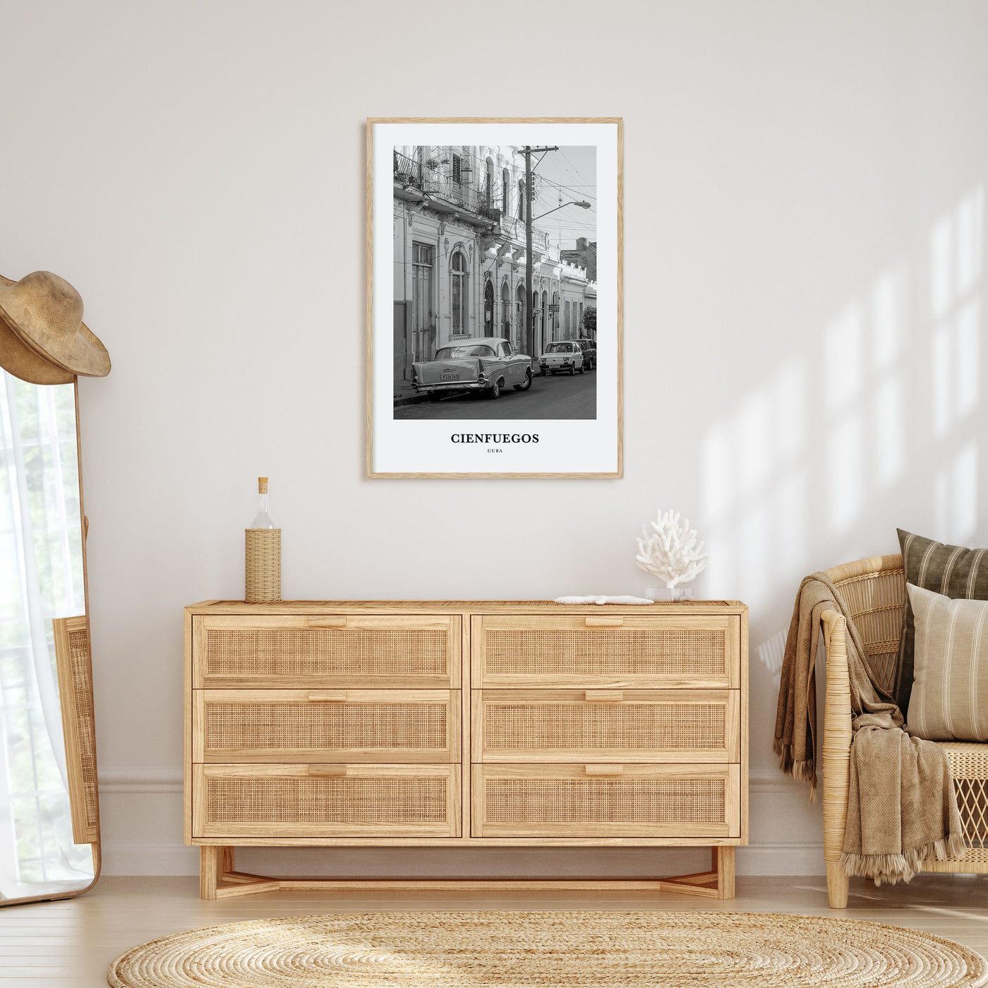 Cienfuegos Portrait B&W Poster