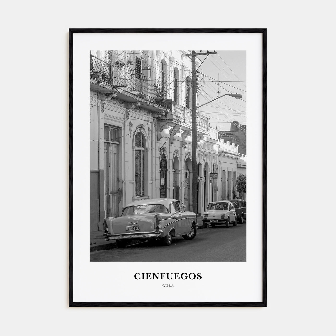 Cienfuegos Portrait B&W Poster