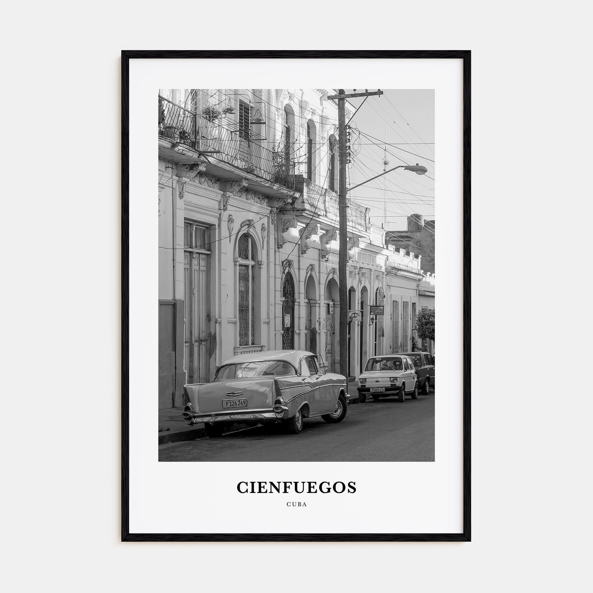 Cienfuegos Portrait B&W Poster