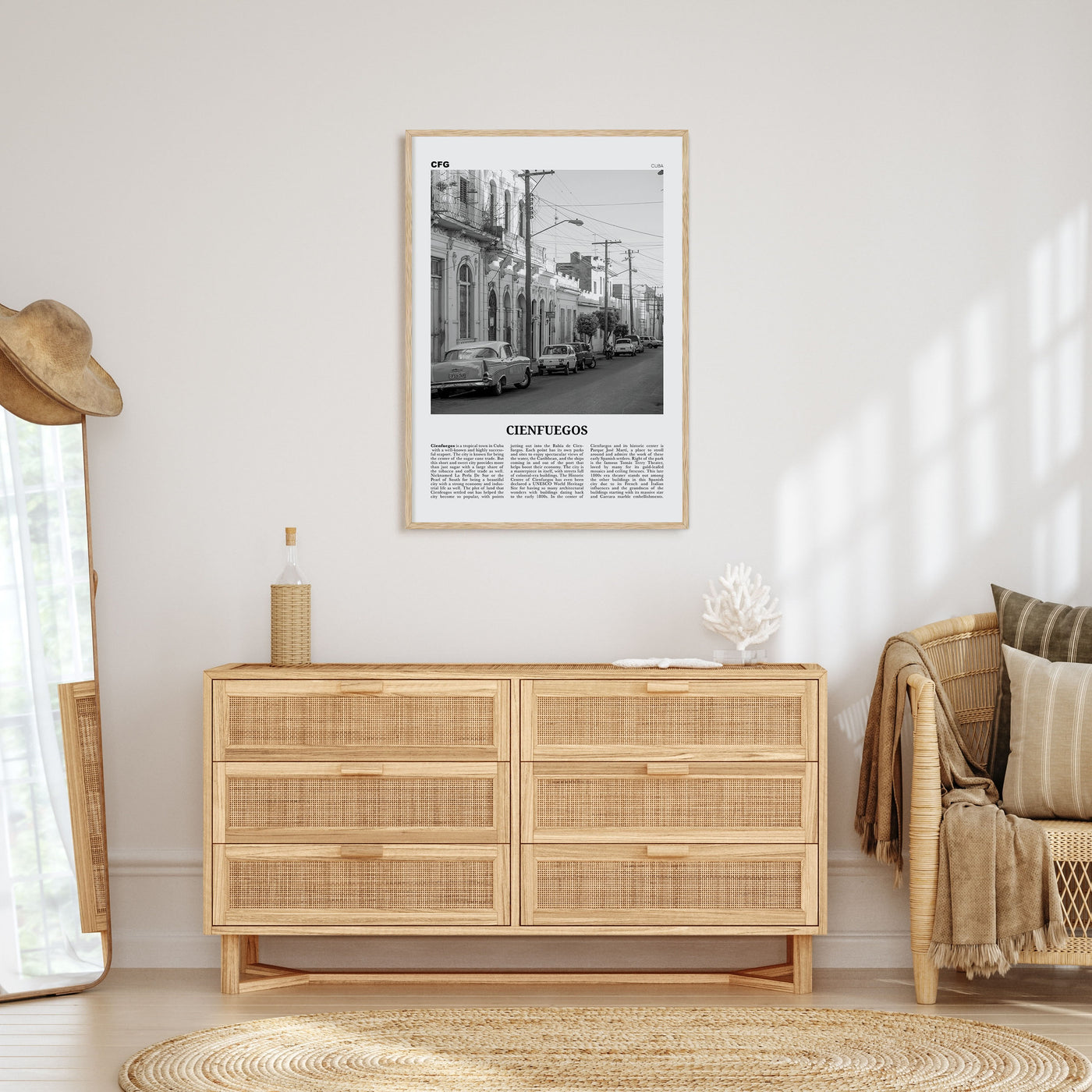 Cienfuegos Travel B&W Poster