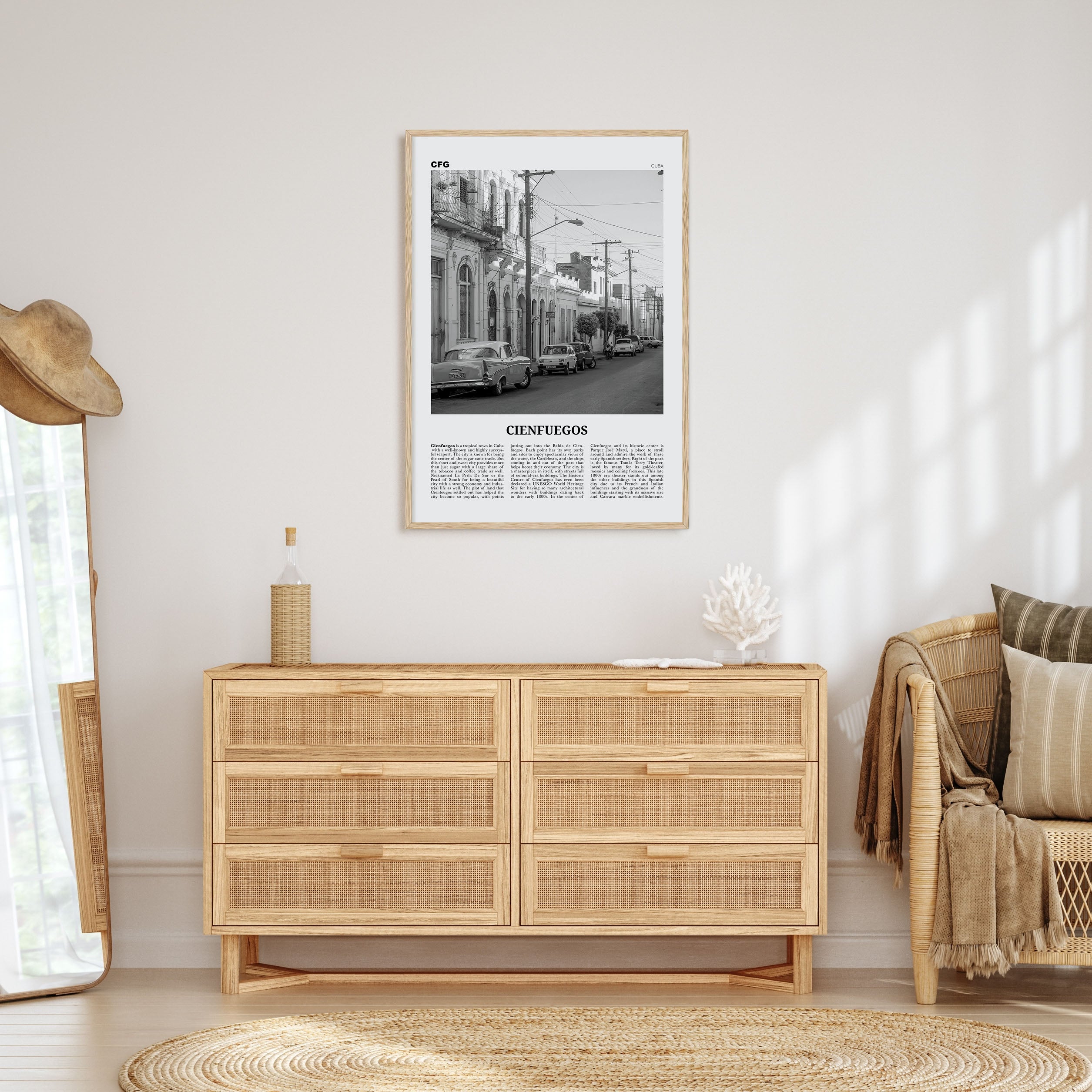 Cienfuegos Travel B&W Poster