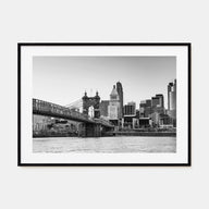 Cincinnati Landscape B&W Poster