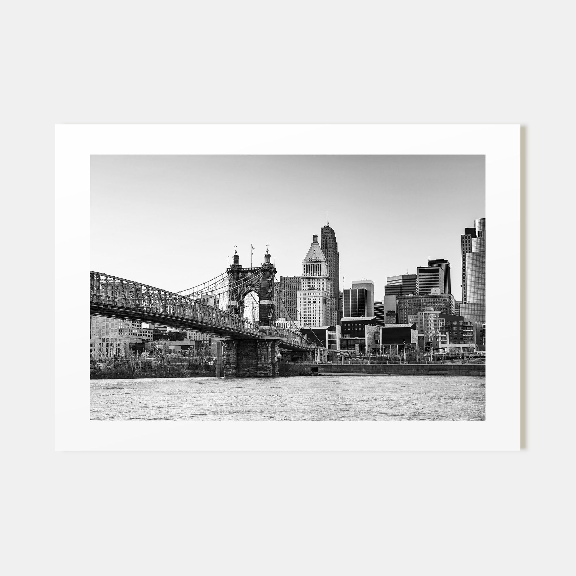 Cincinnati Landscape B&W Poster