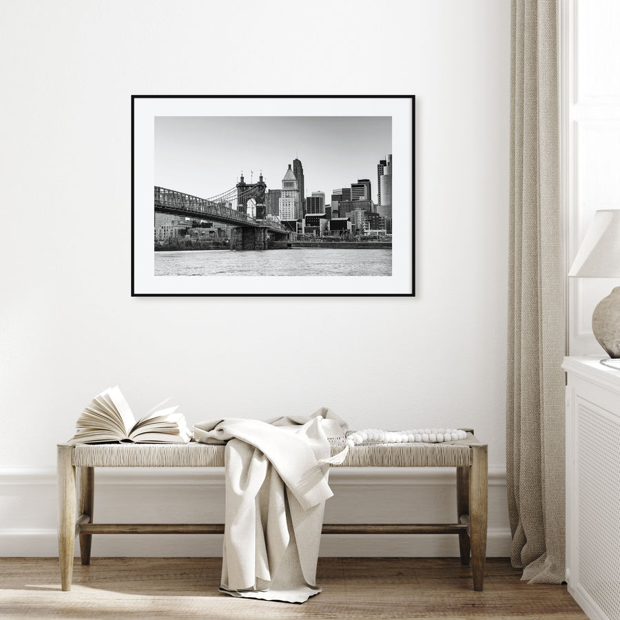 Cincinnati Landscape B&W Poster