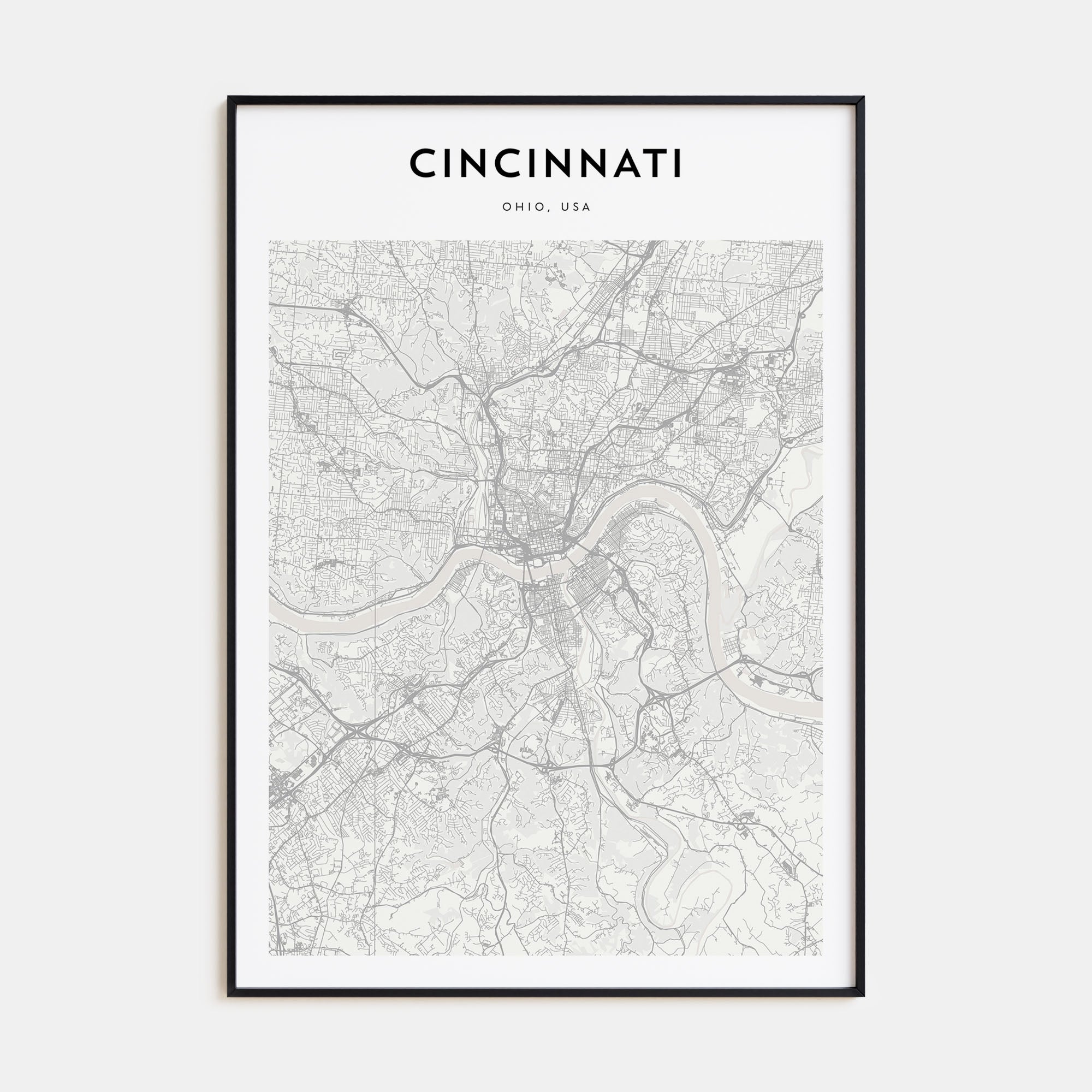 Cincinnati Map Portrait Poster