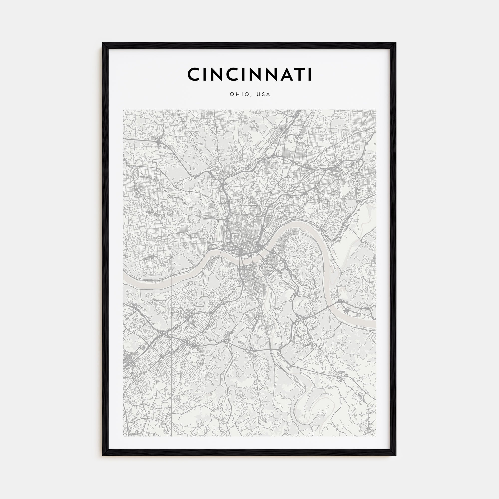 Cincinnati Map Portrait Poster