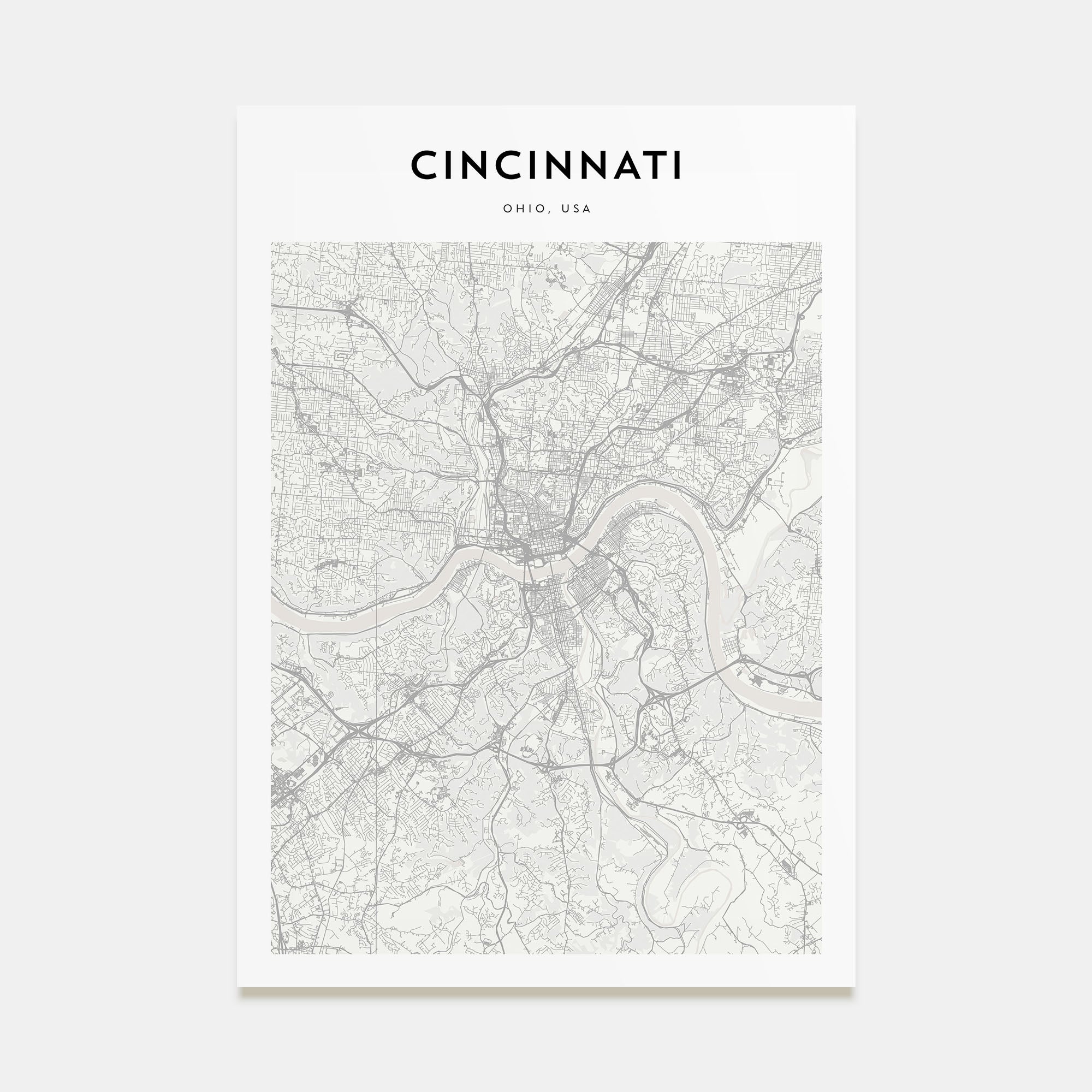 Cincinnati Map Portrait Poster
