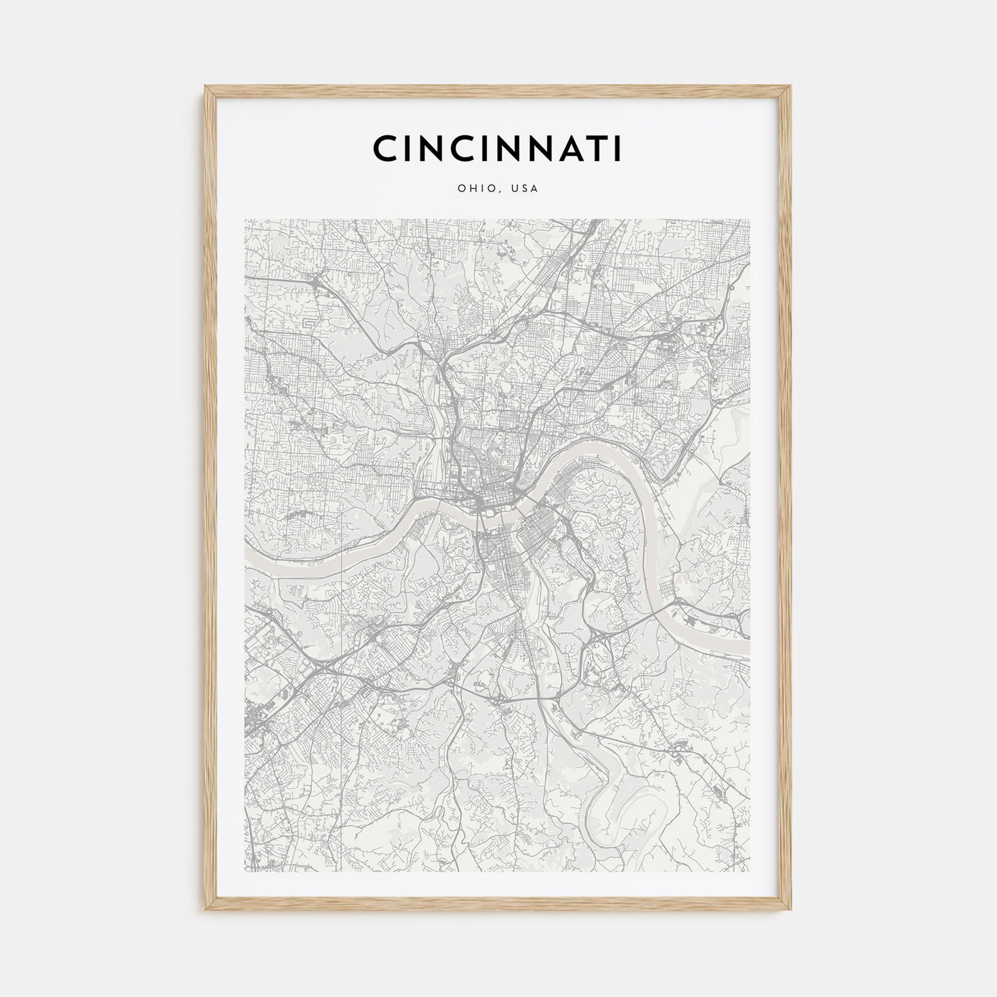 Cincinnati Map Portrait Poster