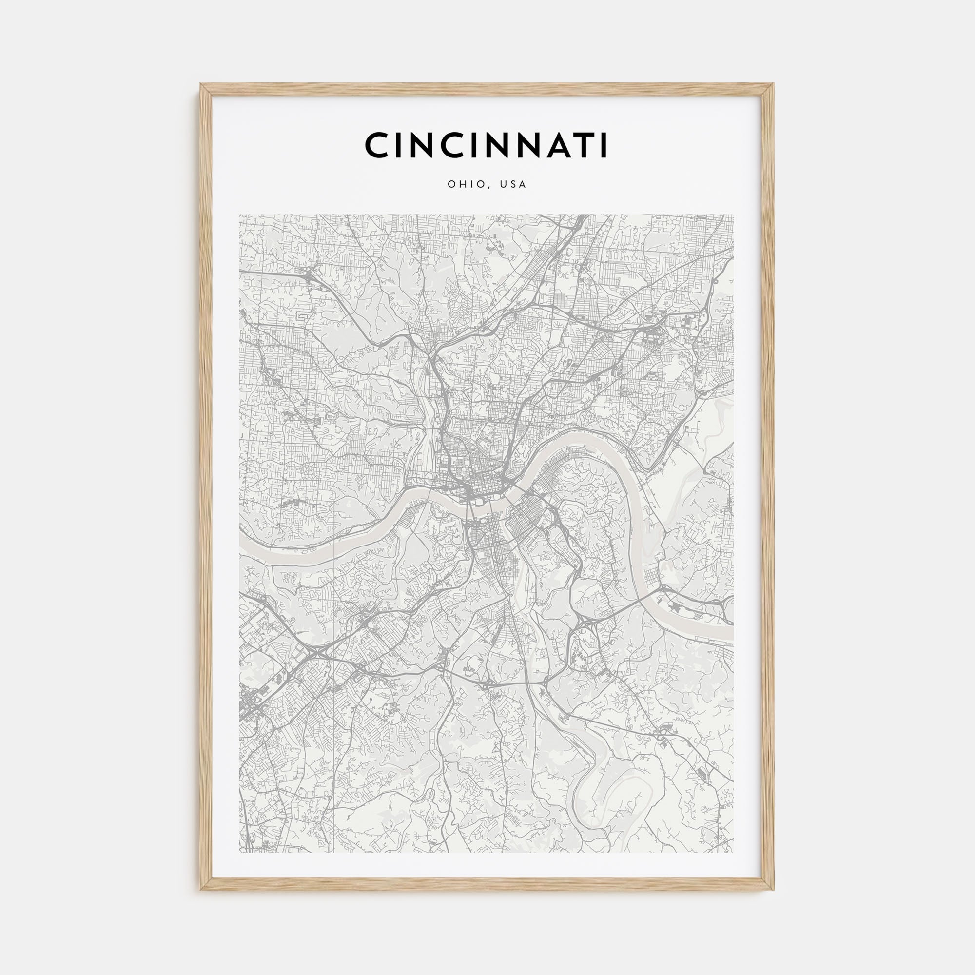 Cincinnati Map Portrait Poster