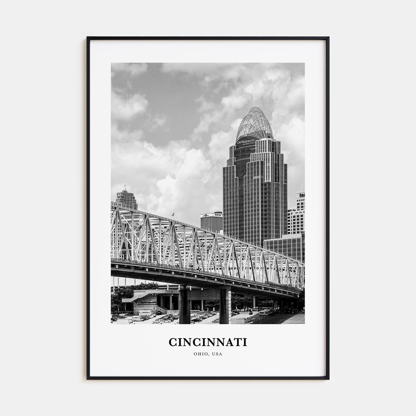 Cincinnati Portrait B&W No 1 Poster