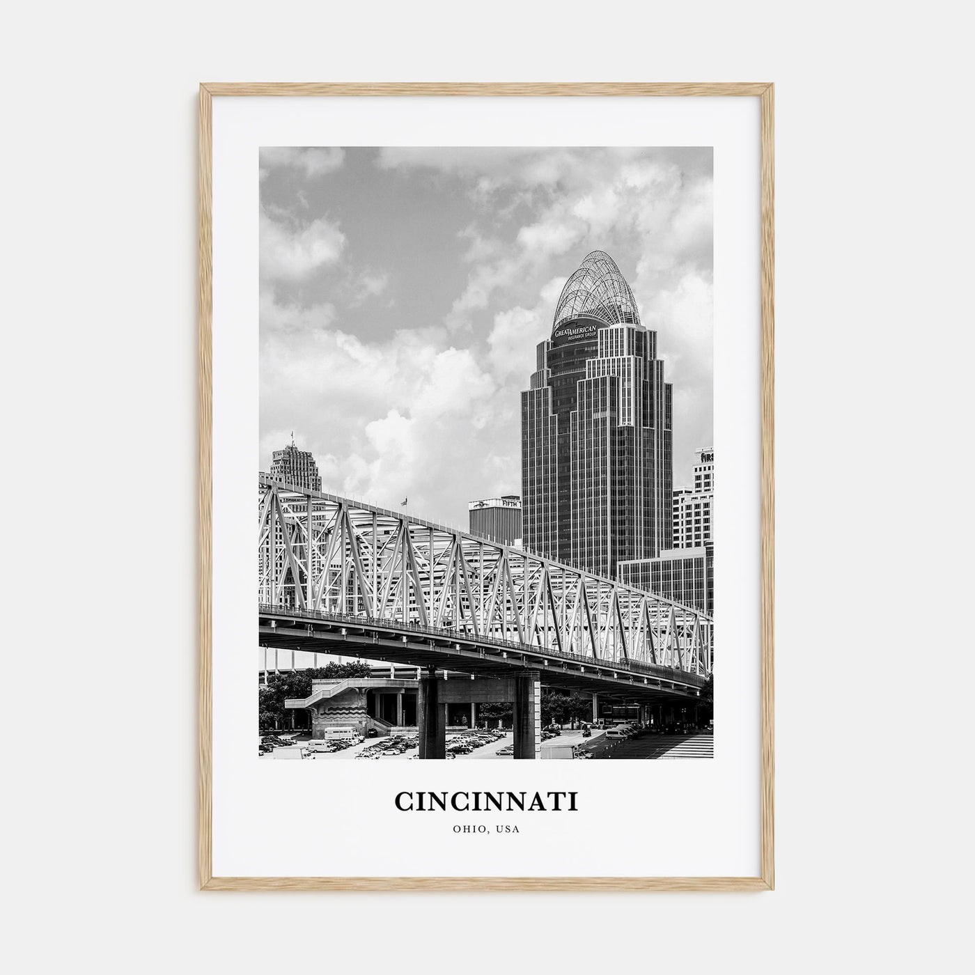 Cincinnati Portrait B&W No 1 Poster