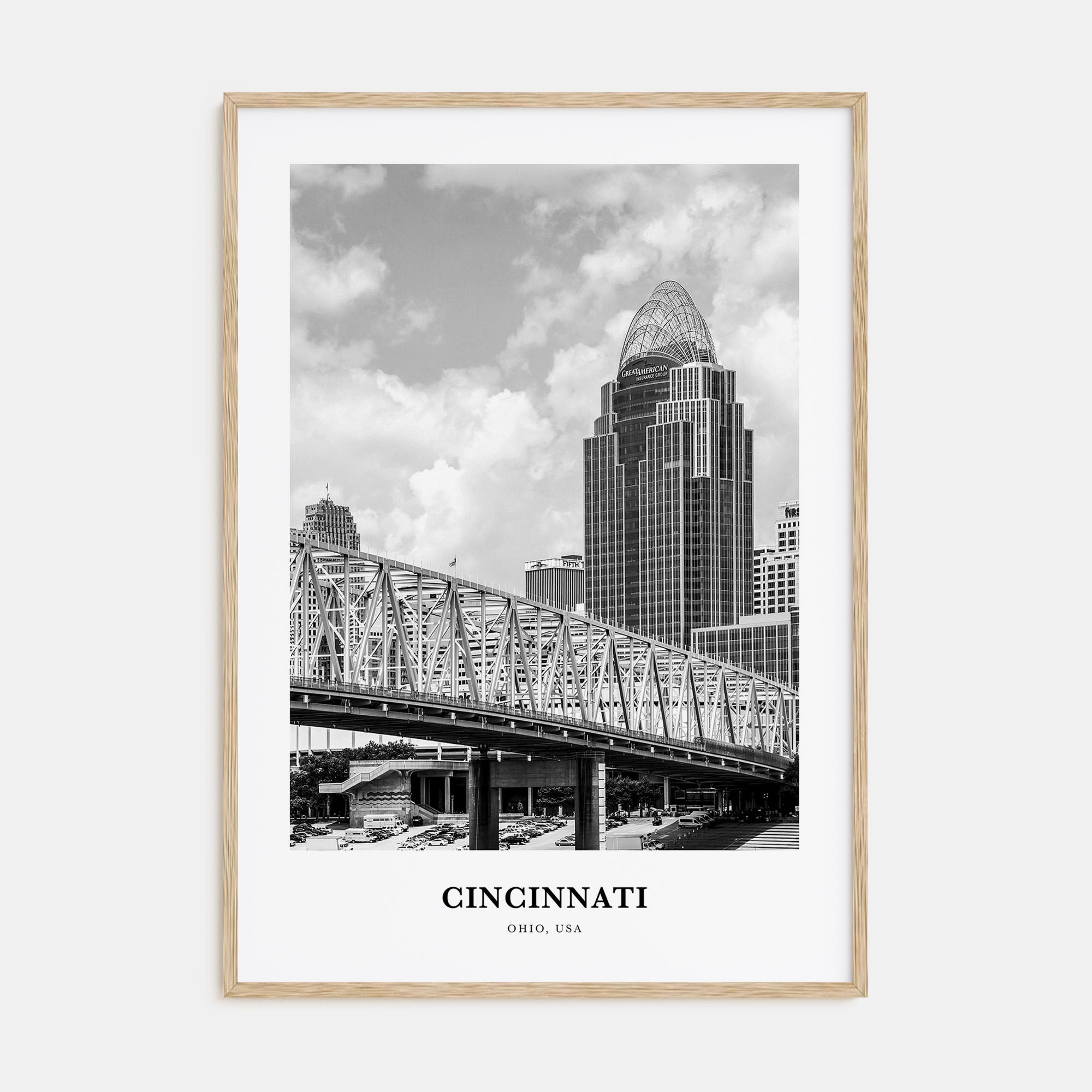 Cincinnati Portrait B&W No 1 Poster
