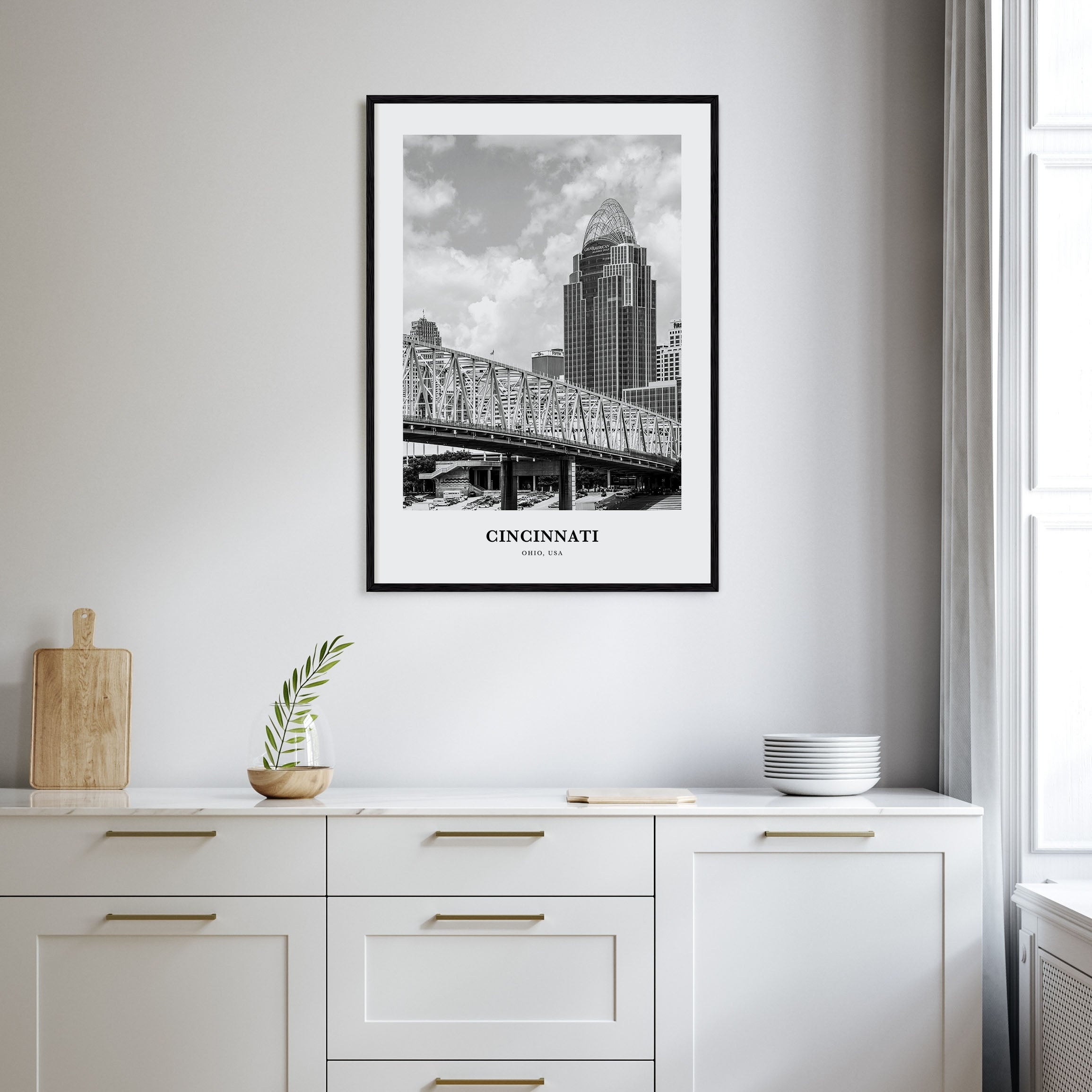 Cincinnati Portrait B&W No 1 Poster