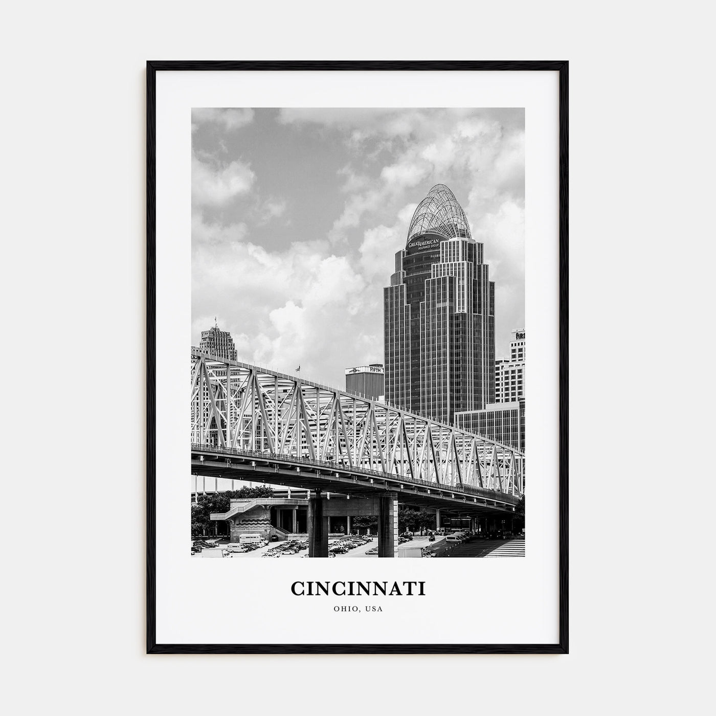 Cincinnati Portrait B&W No 1 Poster