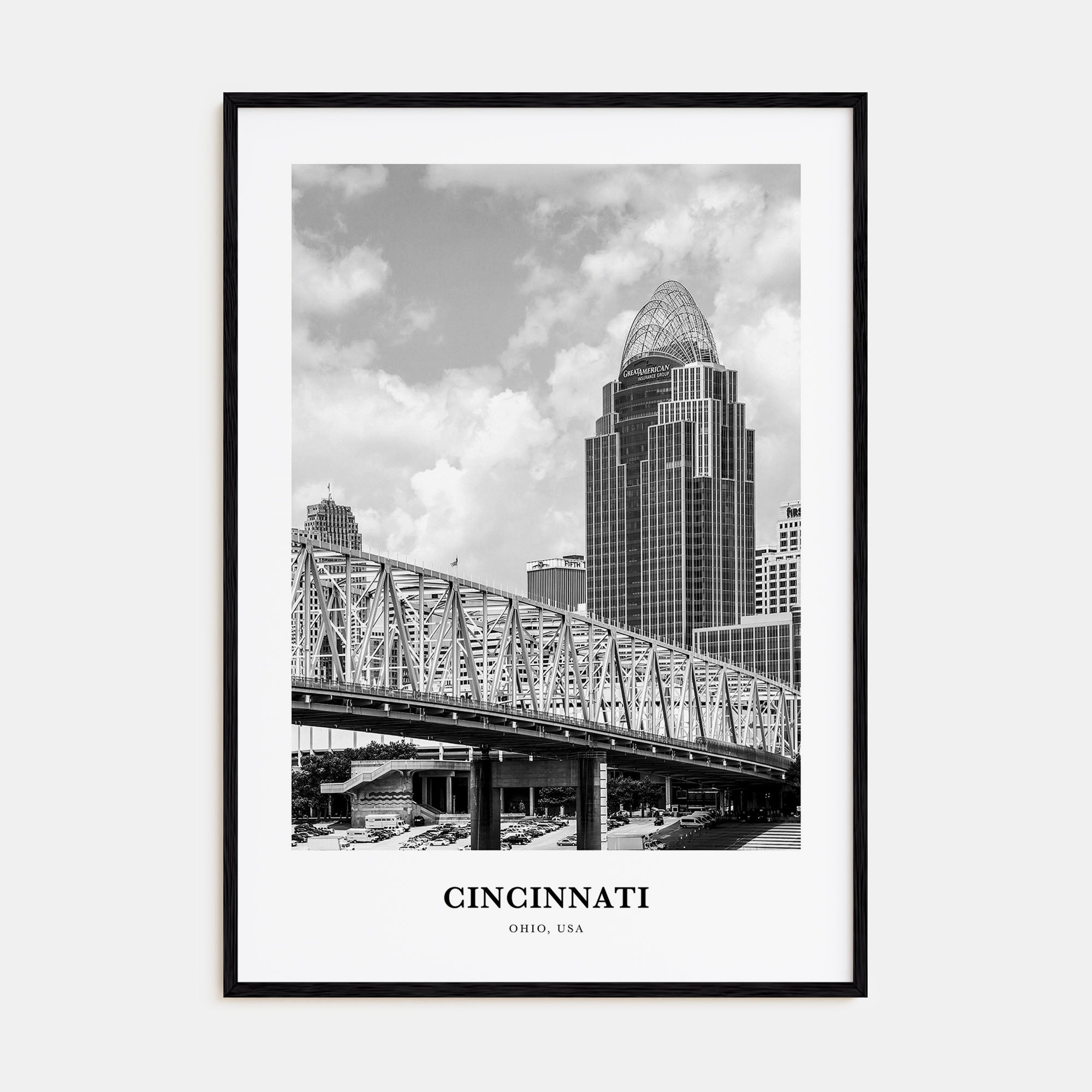 Cincinnati Portrait B&W No 1 Poster